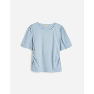 NWT Madewell Side-Cinch Puff-Sleeve Tee medium in light blue
